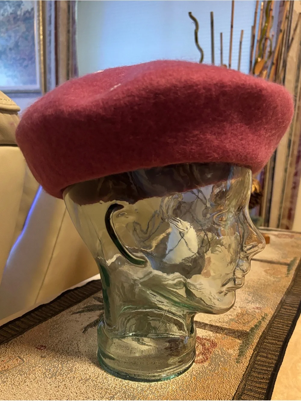 Raspberry Beret - Handmade Felted Wool French Beret Hat Made in Tasmania O/S